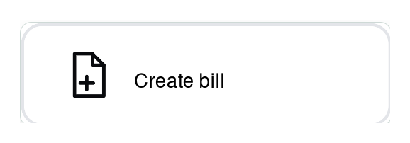 Create bill button in the Bills view