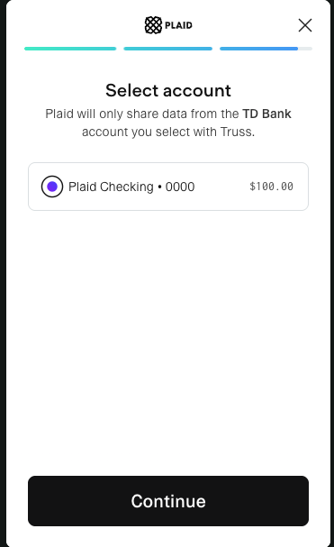 Select which bank account to use