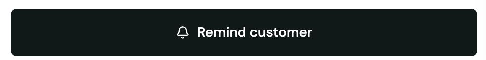 Black Remind customer button with a bell icon