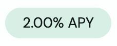 Green pill badge displaying the 2.00% APY interest rate